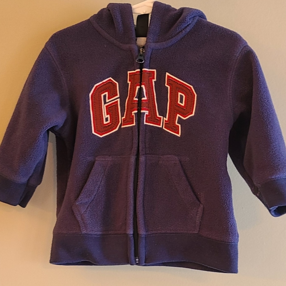 Baby Gap navy fleece zip up hoodie